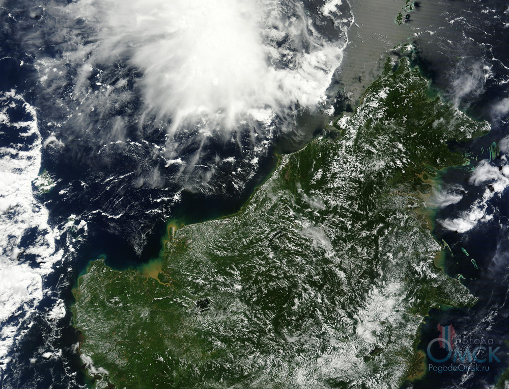 Остров Борнео - снимок из космоса